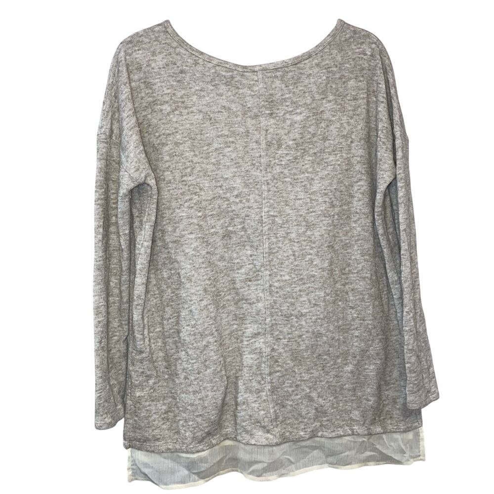 Silence + Noise Layered Hem Top Small Cream Long Sleeve Urban Outfitters